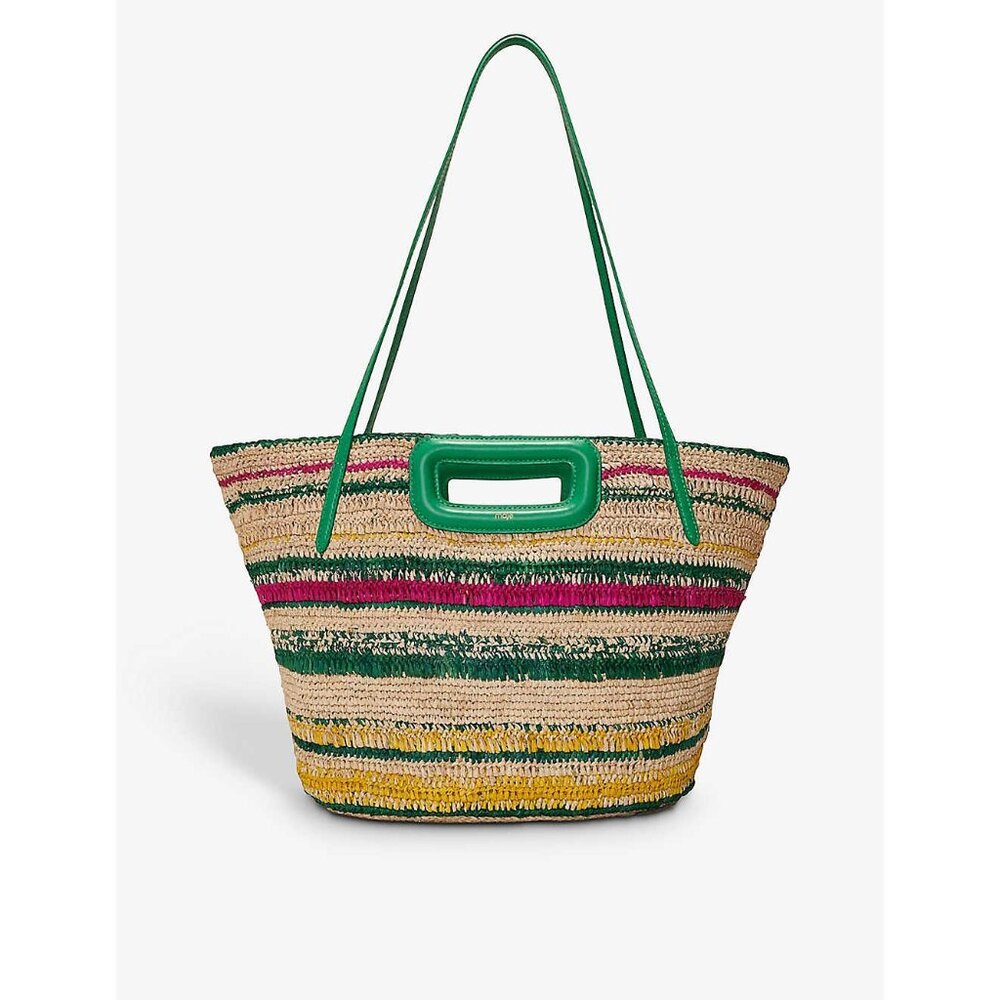 Maje Striped Basket Bag Vert Casino NWT